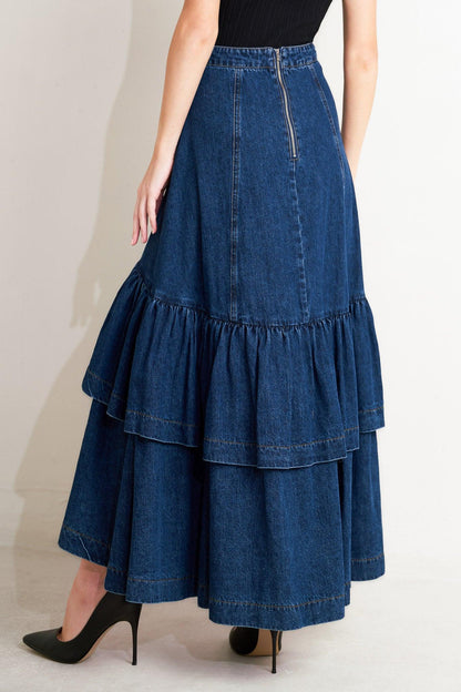 [PREORDER] SUNDAY STROLL DENIM MAXI SKIRT Flying Tomato