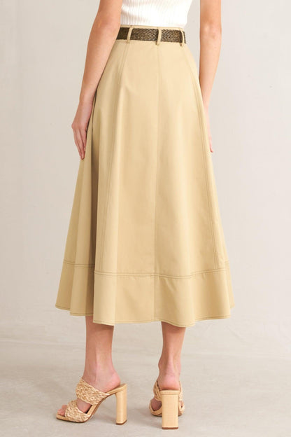 SAND BREEZE WOVEN MIDI SKIRT Flying Tomato