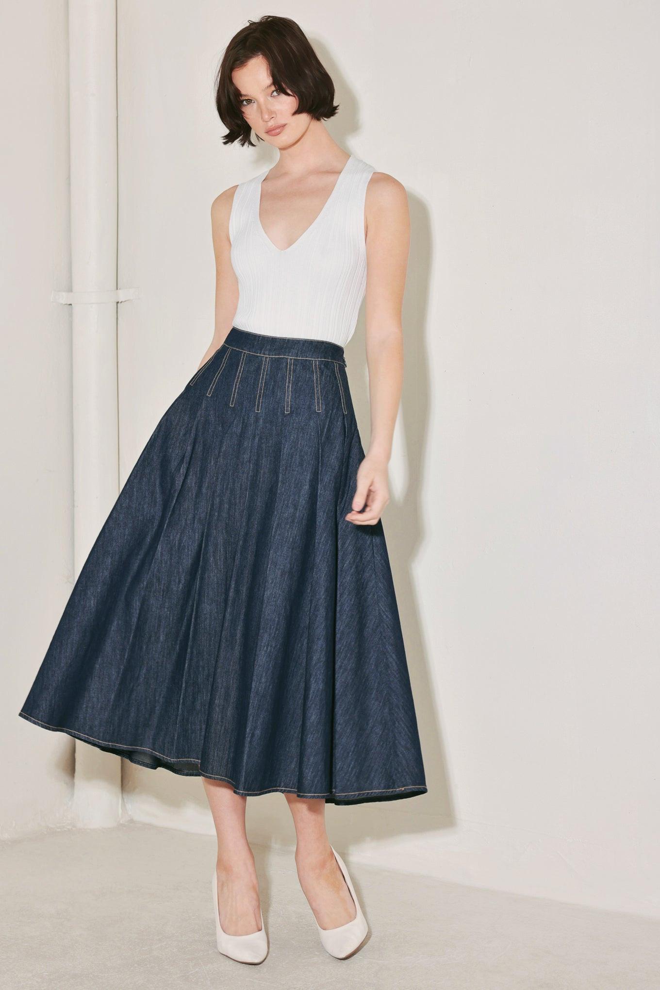 MAIN STAGE CLASSIC DENIM CIRCLE SKIRT Flying Tomato