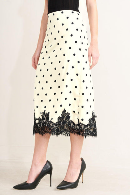 PARIS POLKA WOVEN MIDI PENCIL SKIRT Flying Tomato