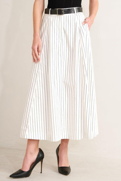 UPTOWN STRIPE WOVEN MDI CIRCLE SKIRT Flying Tomato