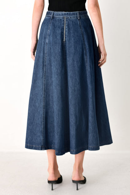 SWEET TALKER DENIM CIRCLE MIDI SKIRT Flying Tomato