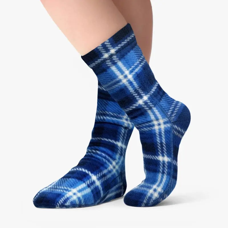 Polar Feet Fleece Socks - Blue Flannel Polar Feet® LLC