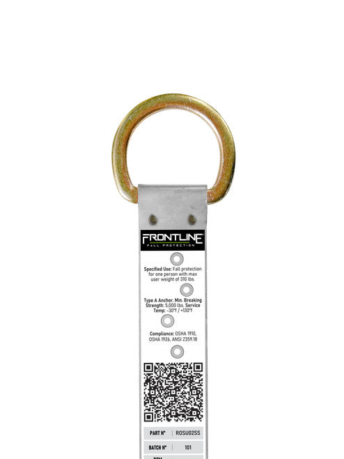 Frontline ROSU02SS Stainless Steel Permanent Use Roof Anchor (Double D-Ring) VM Hardware