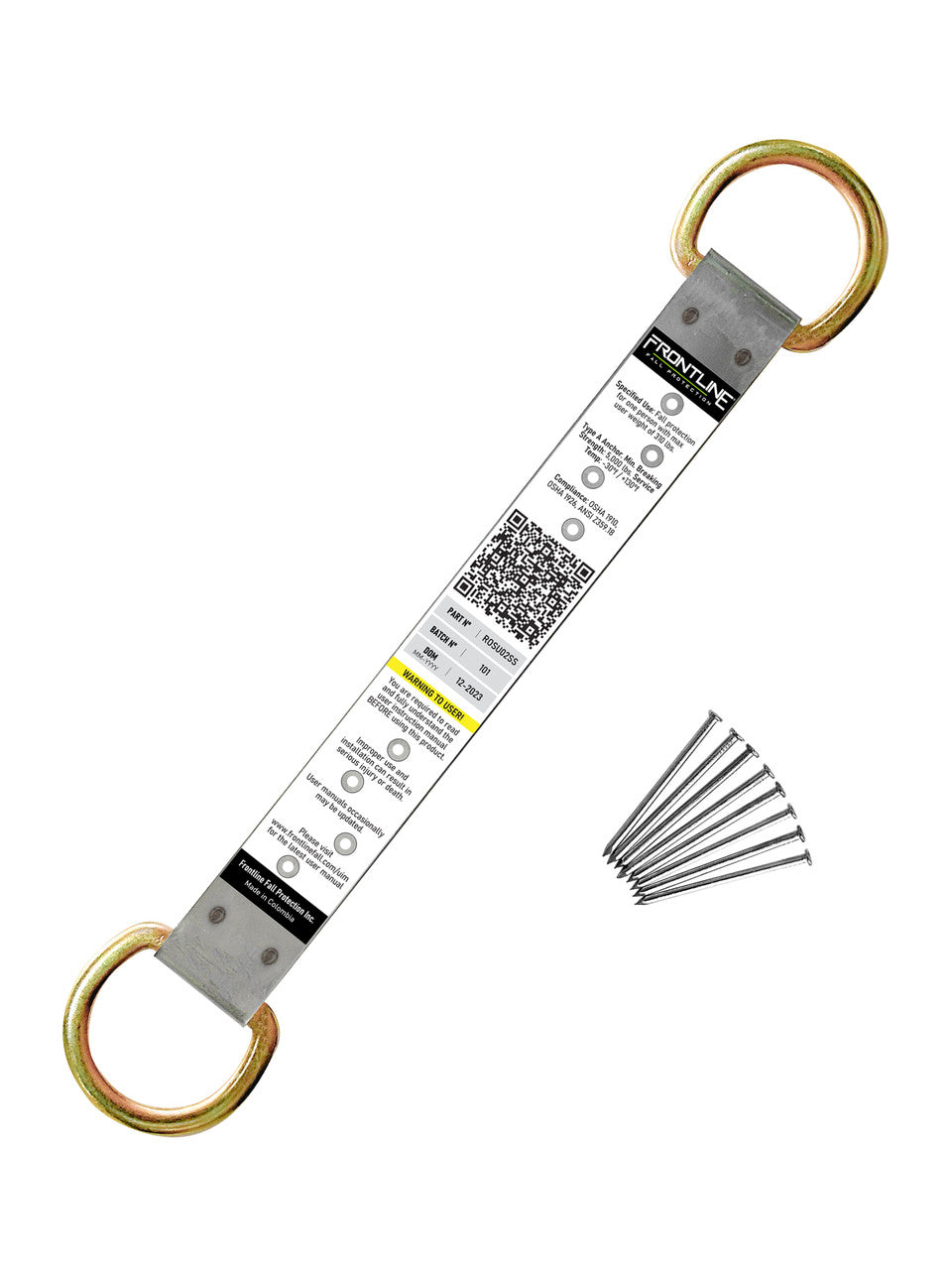 Frontline ROSU02SS Stainless Steel Permanent Use Roof Anchor (Double D-Ring) VM Hardware