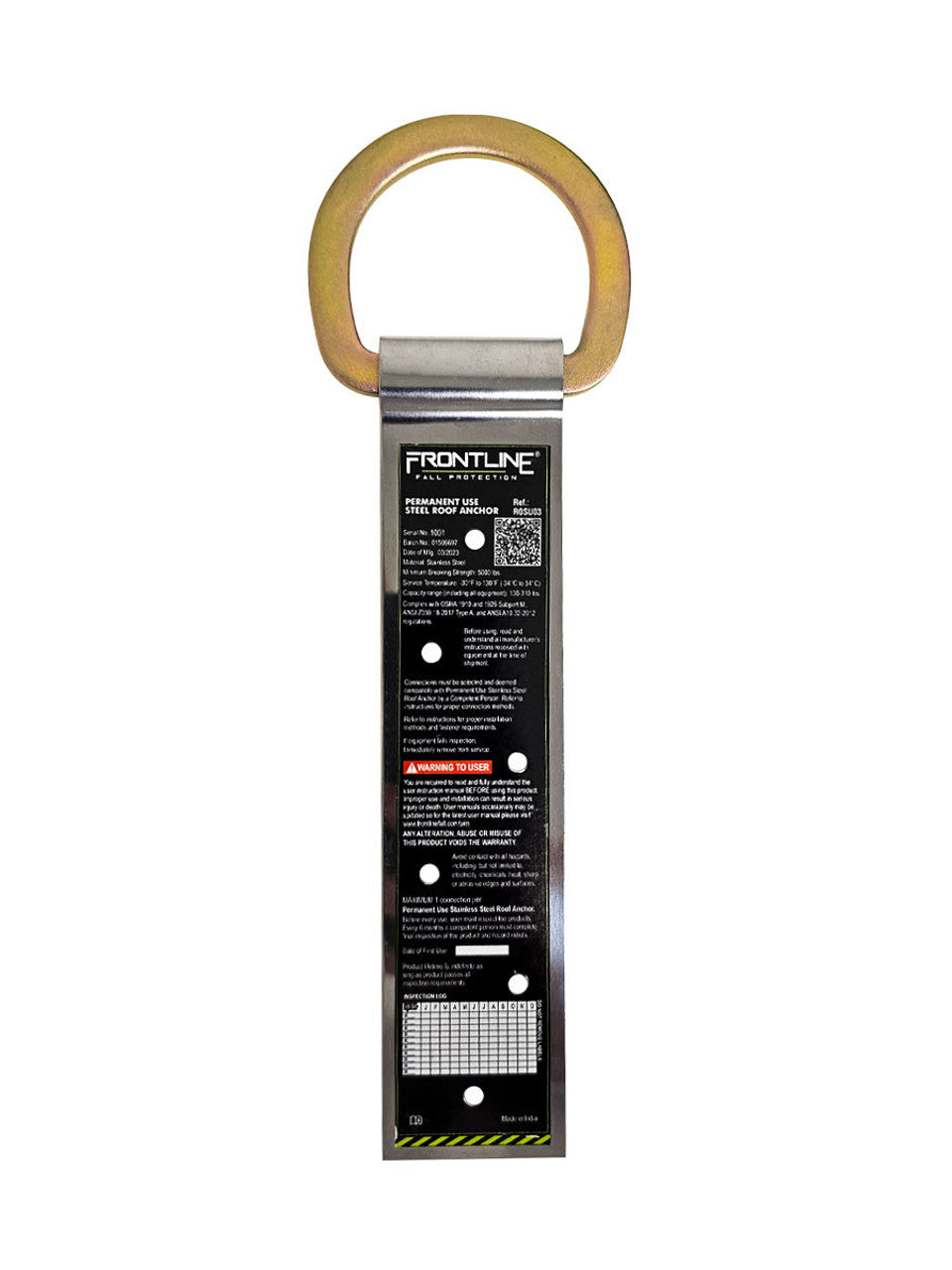 Frontline ROSU03 Stainless Steel Permanent Use Roof Anchor (Single D-ring) VM Hardware