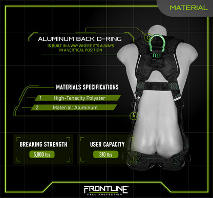 Frontline 250VTB Elite Vest Style Harness with Aluminum Hardware and Suspension Trauma Straps XL/2XL VM Hardware