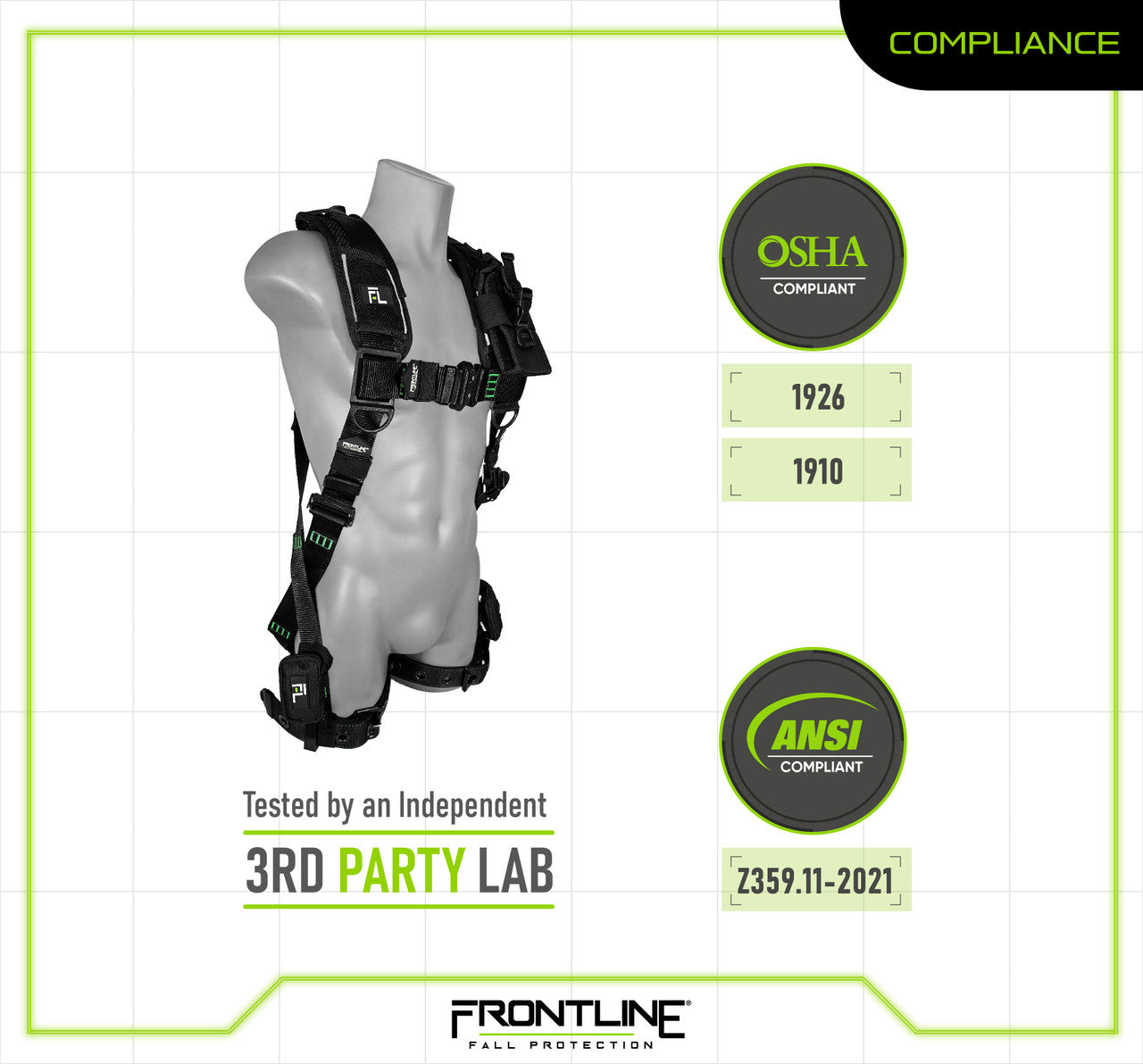 Frontline 250VTB Elite Vest Style Harness with Aluminum Hardware and Suspension Trauma Straps M/L VM Hardware