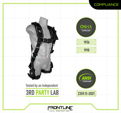 Frontline 250VTB Elite Vest Style Harness with Aluminum Hardware and Suspension Trauma Straps S VM Hardware