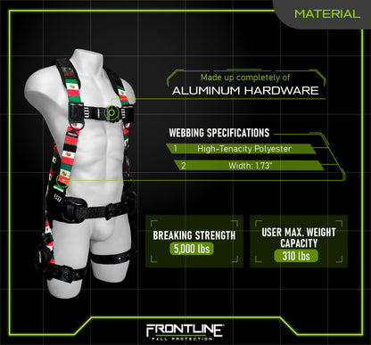 Frontline 110CTB-ML-MX Combat™ Mexican Style Full Body Harness with Aluminum Hardware and Suspension Trauma Straps VM Hardware