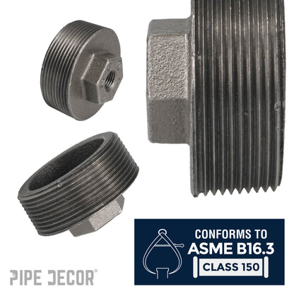 2 1/2 in. x 1/4 in. Black Bushing PIPE DECOR