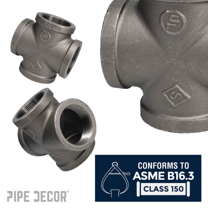 1 1/2 in. Black Cross PIPE DECOR