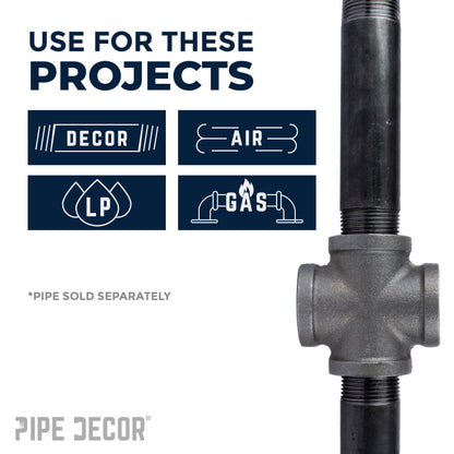 1 1/2 in. Black Cross PIPE DECOR