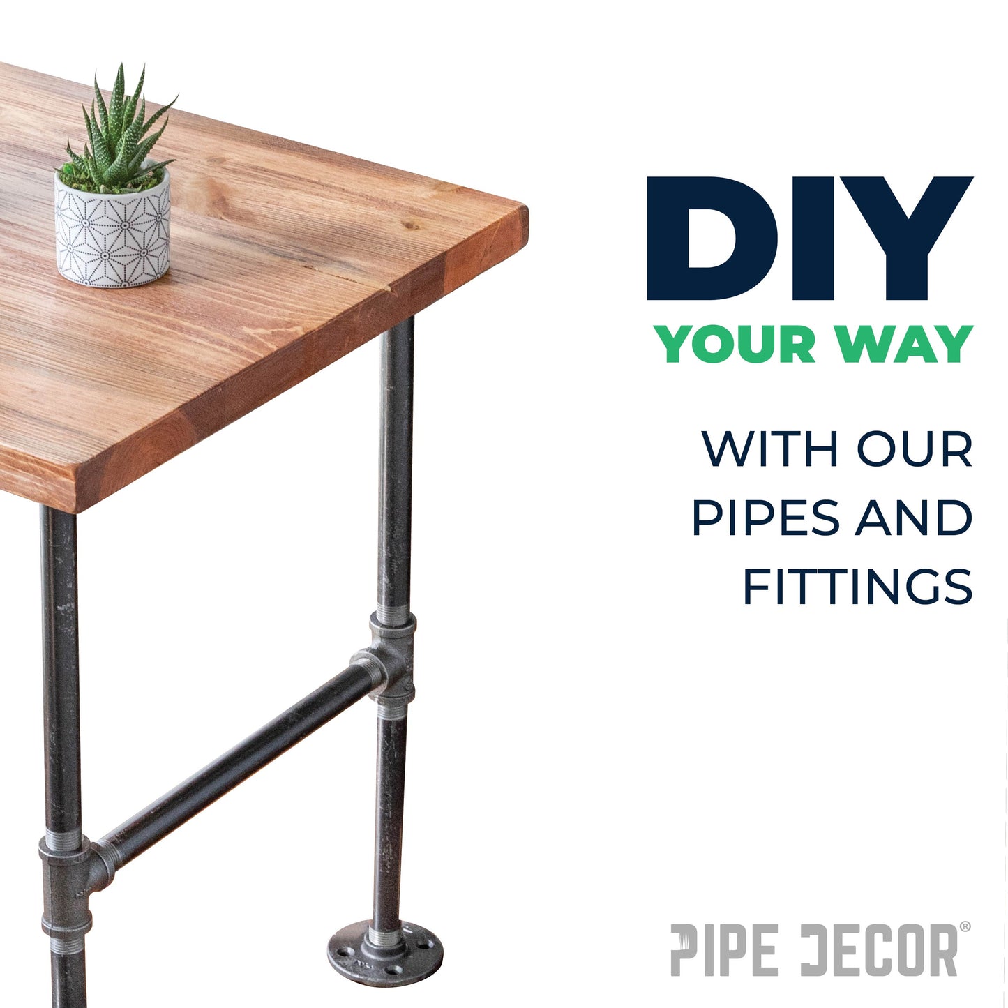 3/4 in. Black Right Left Coupling PIPE DECOR