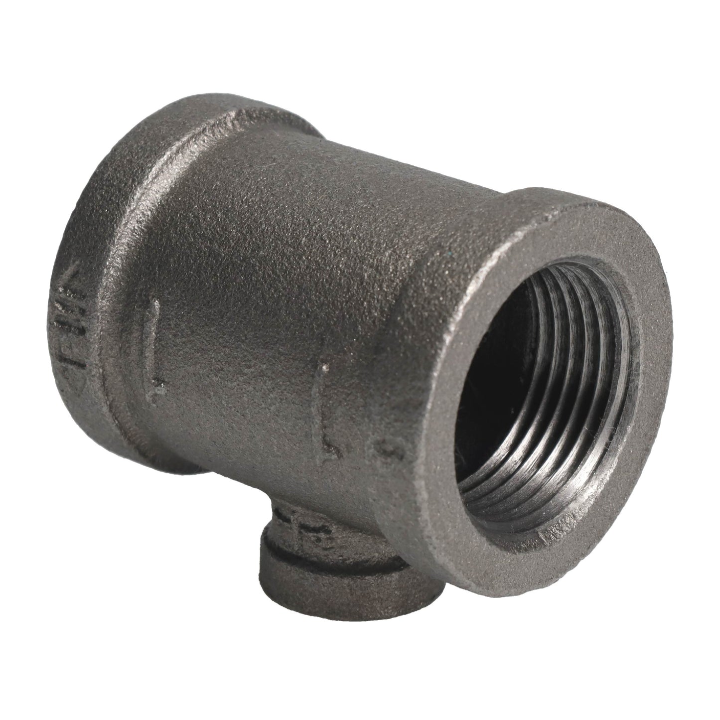 1 in. x 1 in. x 1/4 in. Black Reducing Tee PIPE DECOR