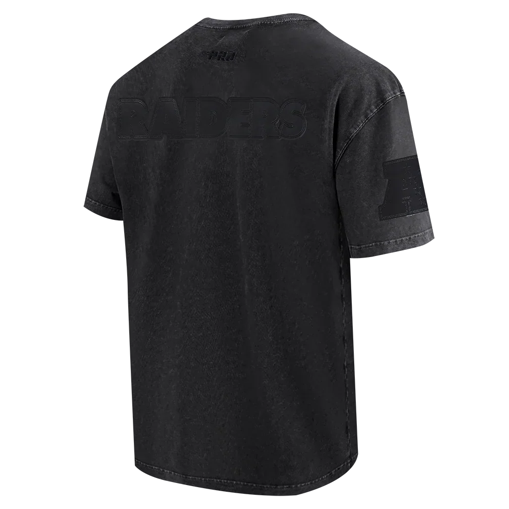 Pro Standard Raiders All-Over Logo Tee - Washed Black Denim Exchange