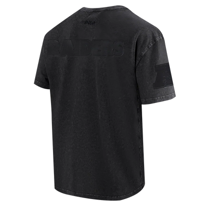 Pro Standard Raiders All-Over Logo Tee - Washed Black Denim Exchange