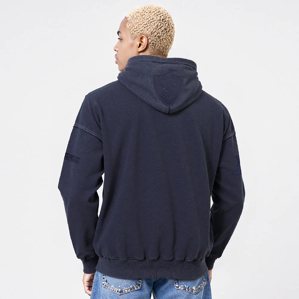 Pro Standard Raiders Washed Enzyme Drop Shoulder Hoodie - Navy Denim Exchange