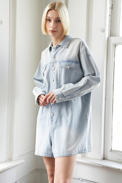 TURNING POINT DENIM ROMPER Flying Tomato
