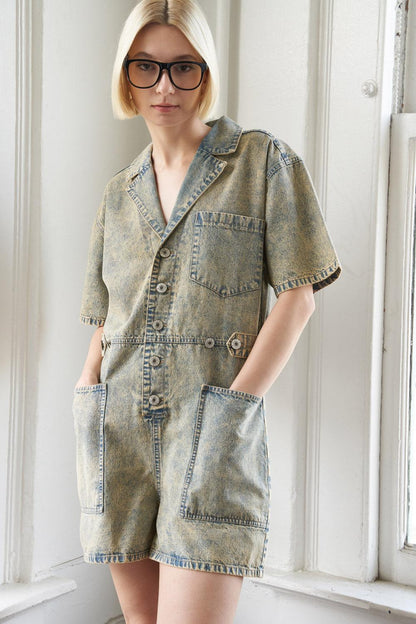 DAY IN THE LIFE DENIM ROMPER Flying Tomato