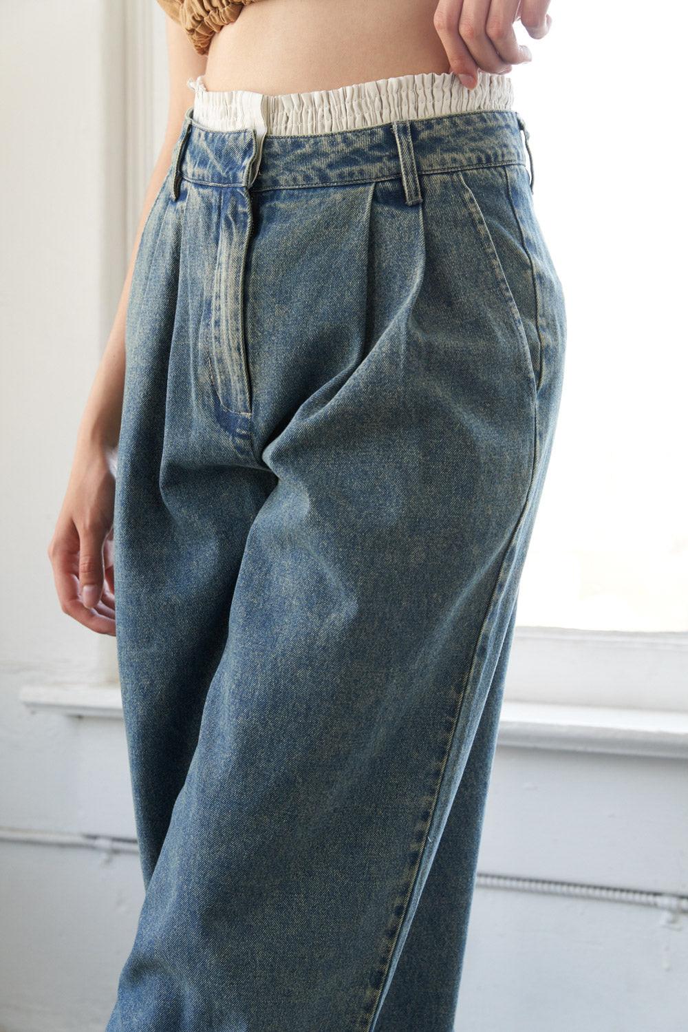 SOMEWHERE UP ABOVE DENIM PANTS Flying Tomato