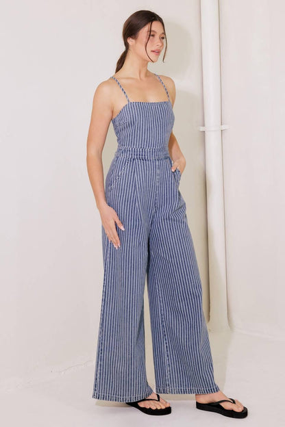 BEGIN AGAIN BLUE DENIM JUMPSUIT Flying Tomato