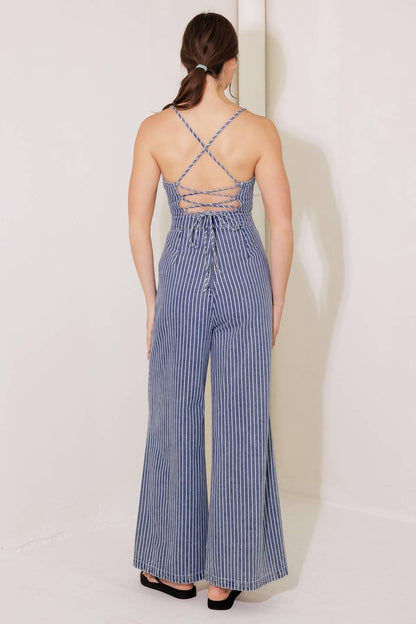 BEGIN AGAIN BLUE DENIM JUMPSUIT Flying Tomato
