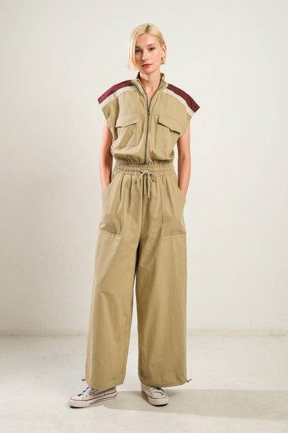 WAVE OF ELEGANCE WOVEN JUMPSUIT Flying Tomato