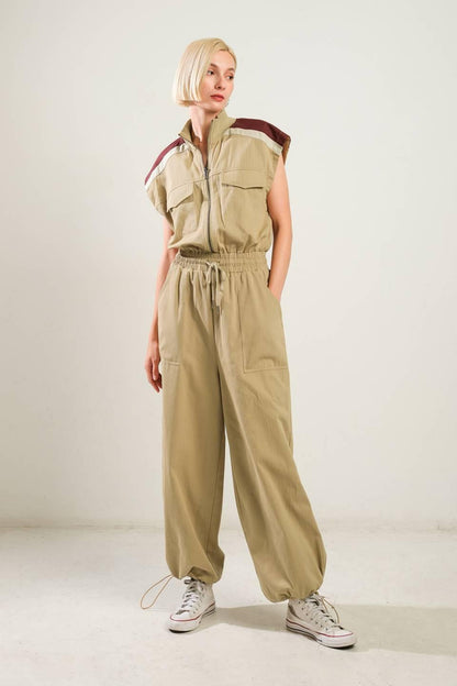 WAVE OF ELEGANCE WOVEN JUMPSUIT Flying Tomato