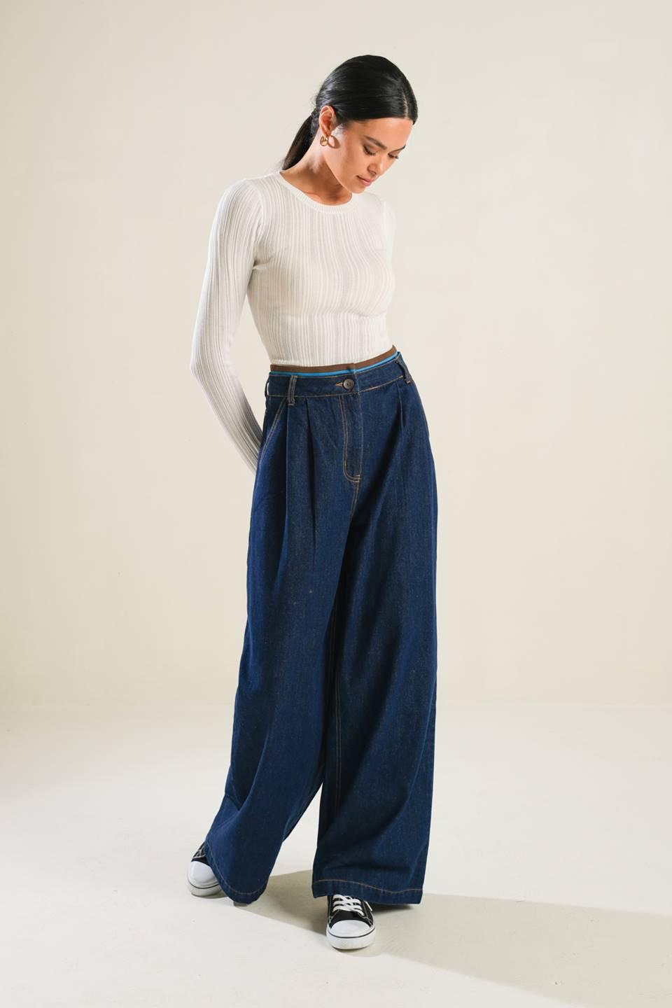 CRISP CANVAS DENIM PANTS Flying Tomato