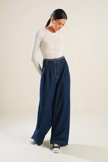 CRISP CANVAS DENIM PANTS Flying Tomato