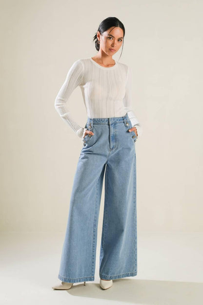 ADVENTURE AWAITS DENIM PANTS Flying Tomato