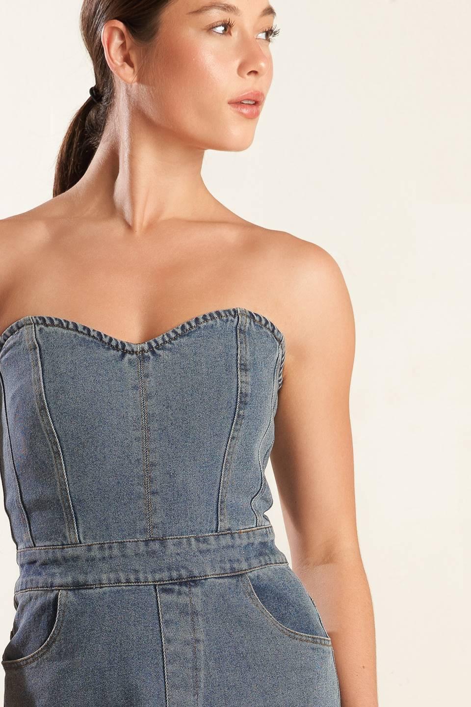 LOOK WHAT WE STARTED DENIM JUNPSUIT Flying Tomato