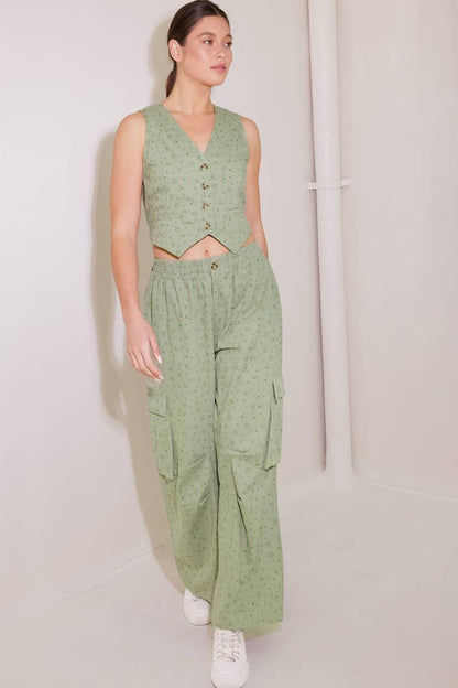 DRIFTING CURRENTS OLIVE WOVEN PANTS Flying Tomato