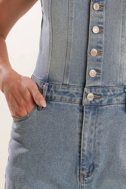 WALK WITH ME DENIM JUMPSUIT Flying Tomato