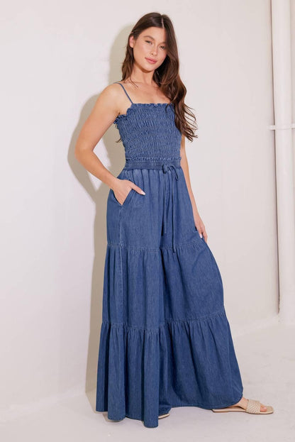 FEELING FREE INDIGO DENIM JUMPSUIT Flying Tomato