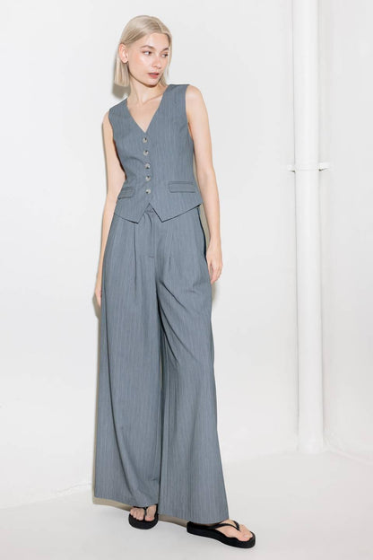 SMILE BRIGHT IN GREY WOVEN PANTS Flying Tomato