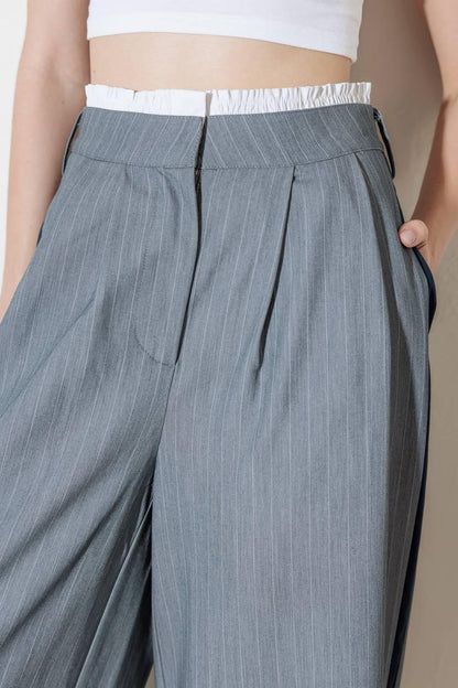 SMILE BRIGHT IN GREY WOVEN PANTS Flying Tomato