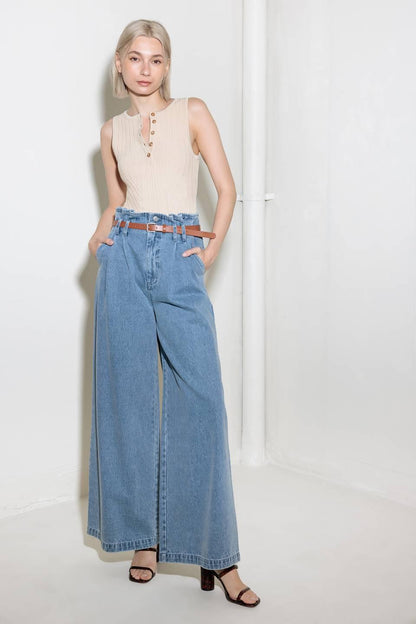 KISSED BY SUNLIGHT DENIM PANTS Flying Tomato