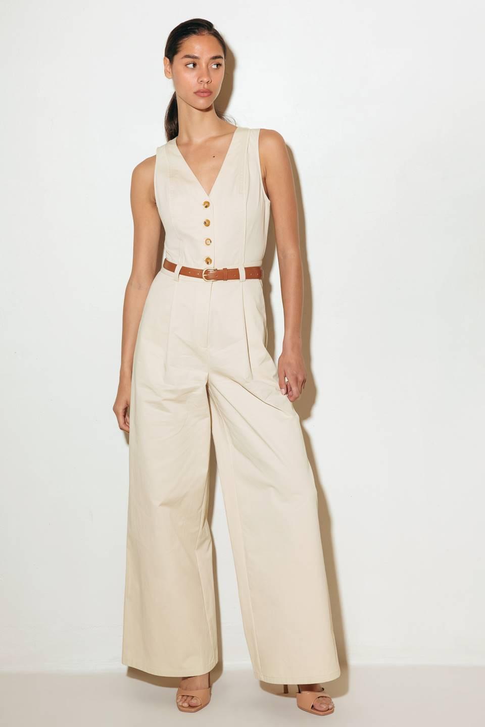 EVERYDAY ESSENTIAL WOVEN JUMPSUIT Flying Tomato