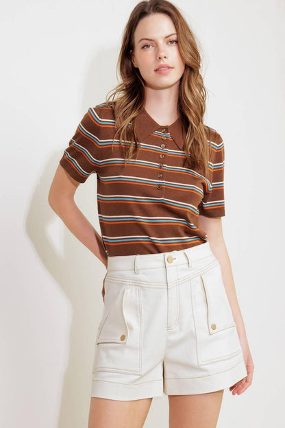 SIMPLY MINE CREAM WOVEN SHORT Flying Tomato