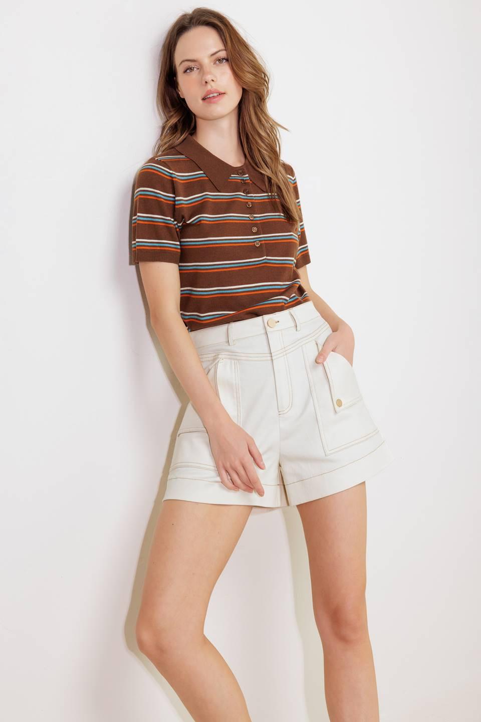 SIMPLY MINE CREAM WOVEN SHORT Flying Tomato