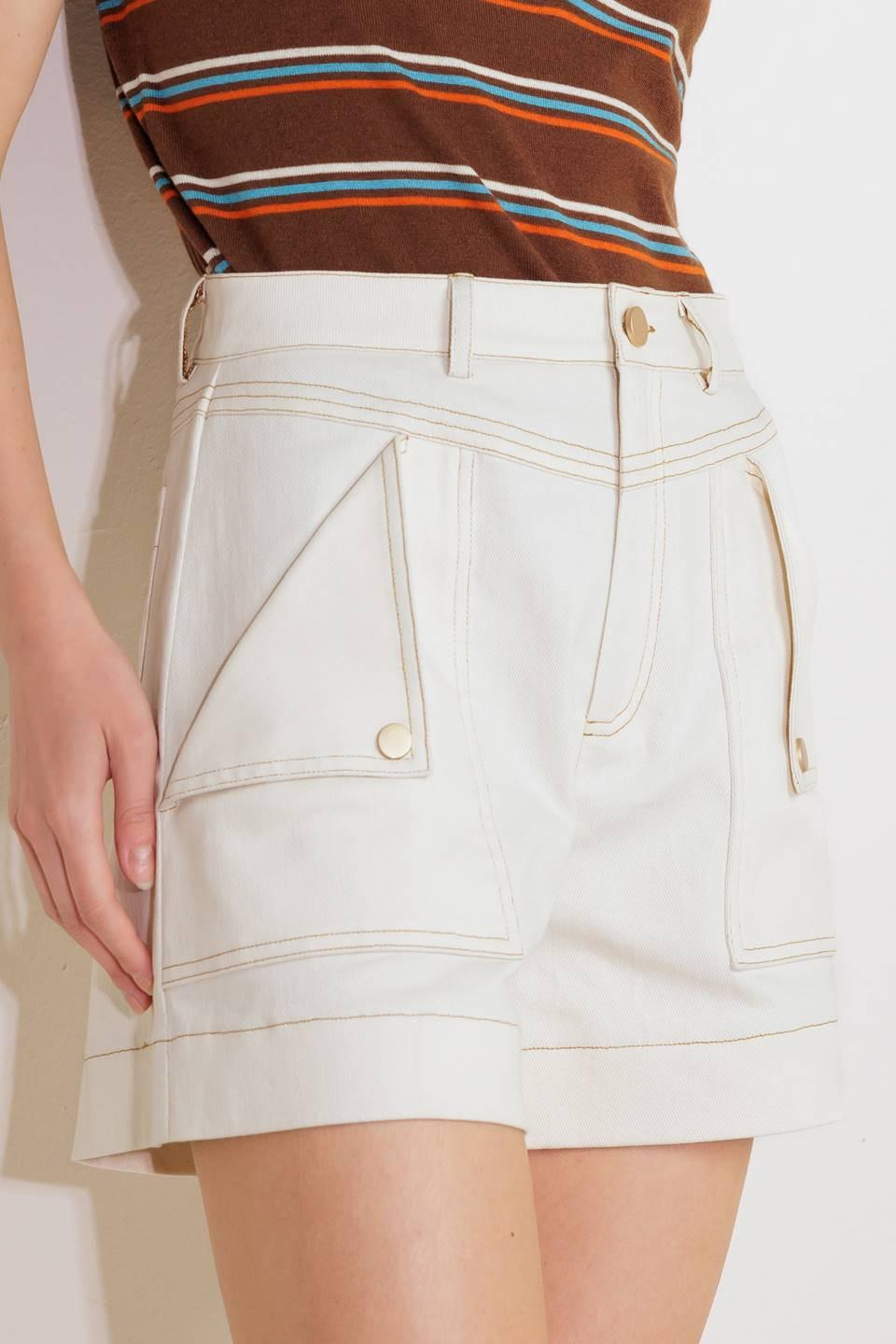 SIMPLY MINE CREAM WOVEN SHORT Flying Tomato