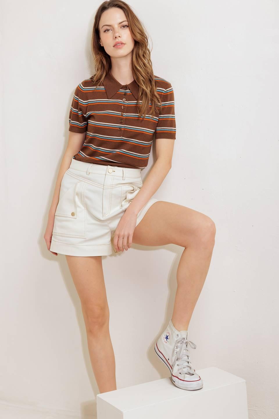 SIMPLY MINE CREAM WOVEN SHORT Flying Tomato