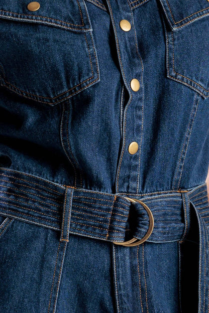 A LITTLE BIT OF THIS DENIM ROMPER Flying Tomato