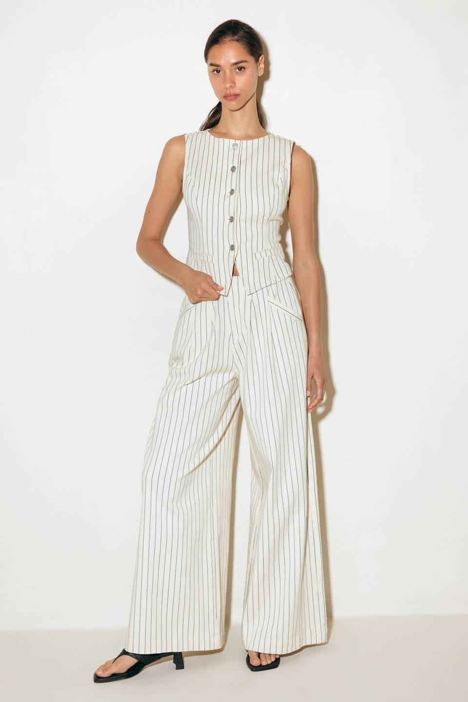 COFFEE RUN STRIPED WOVEN PANTS Flying Tomato