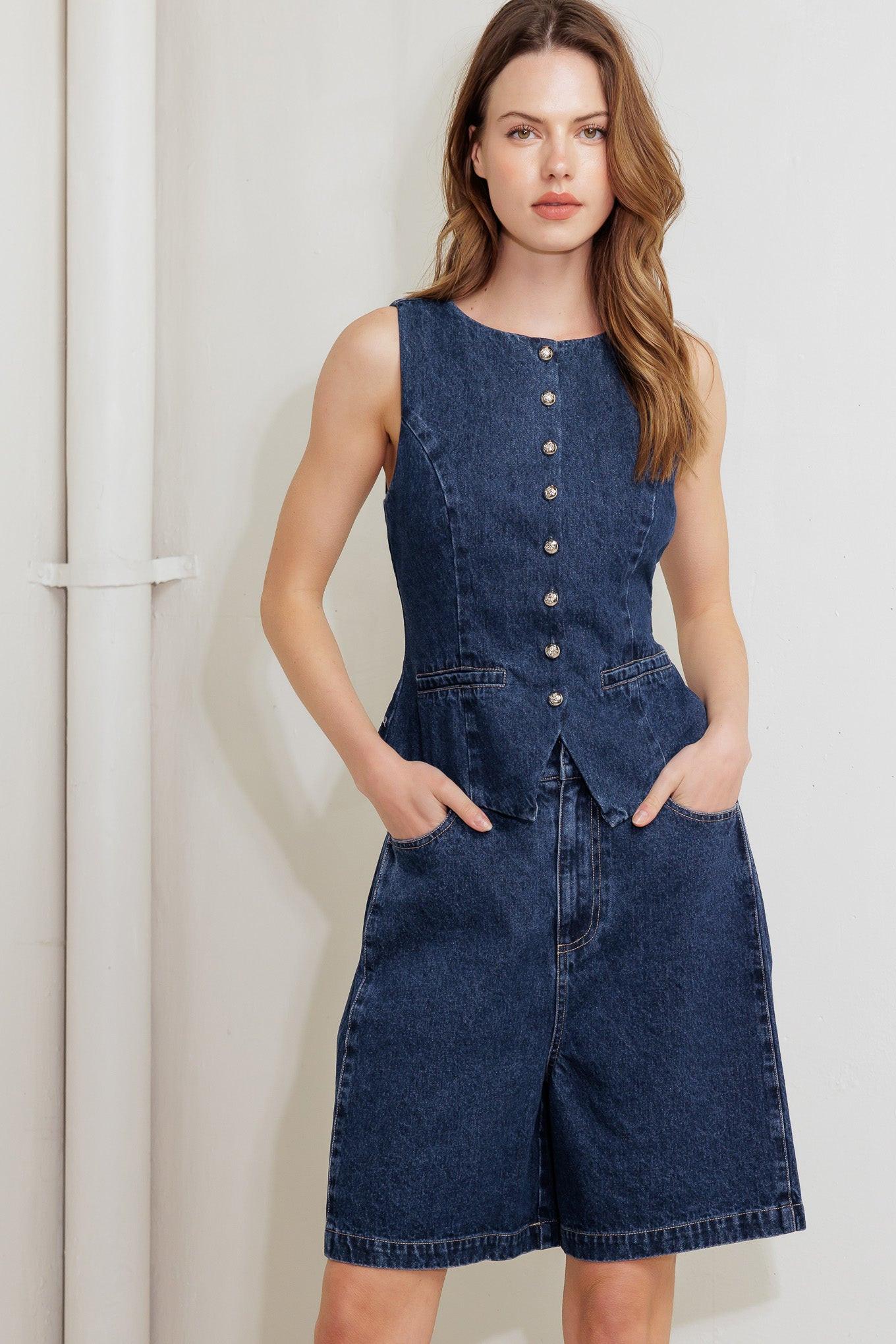 COFFEE PETAL DENIM SHORT Flying Tomato
