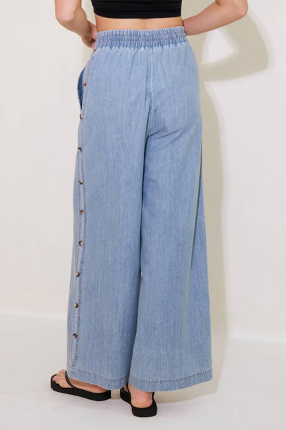 RIVERSIDE SIPS LIGHT INDIGO CHAMBRAY PANTS Flying Tomato