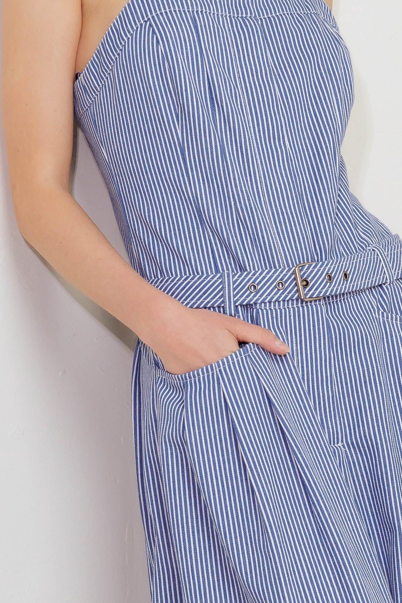 FRESH PETAL BLUE WOVEN JUMPSUIT Flying Tomato