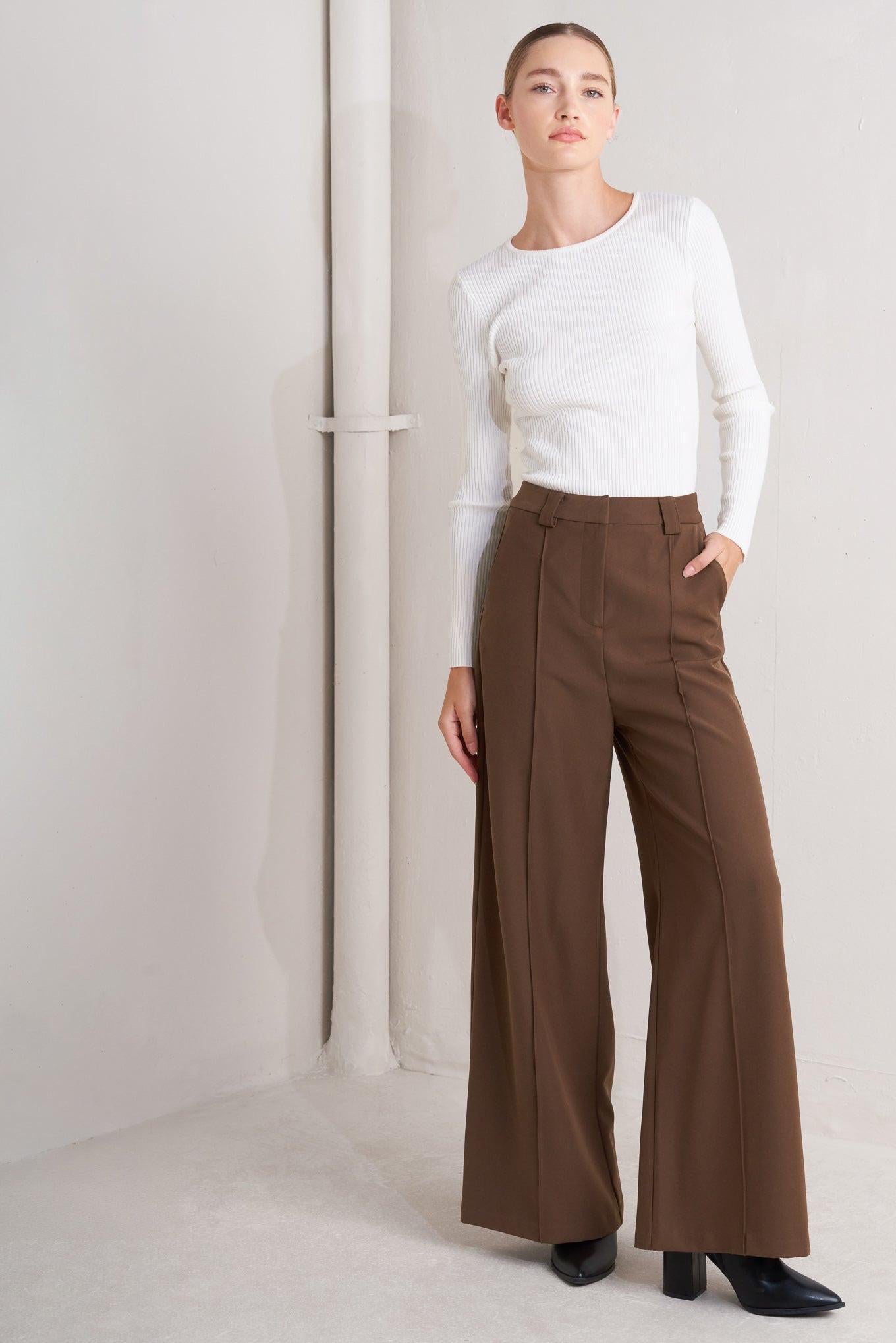 MONDAY FLOW BROWN WOVEN PANTS Flying Tomato